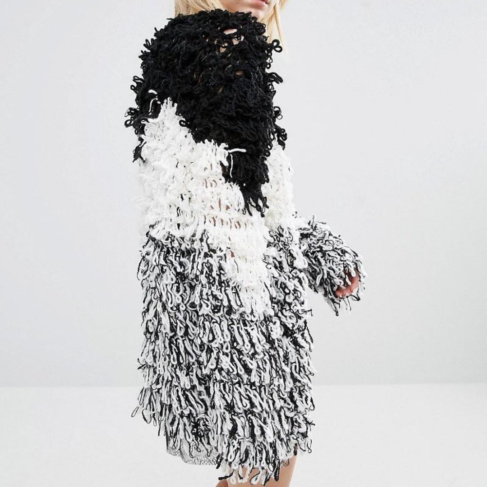 Stunning Bogo Chic Shaggy Colorblock Loop Knit Kn… - image 5